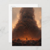 Toren gemaakt van Botten Dark Fantasy Art Briefkaart (Voorkant / Achterkant)