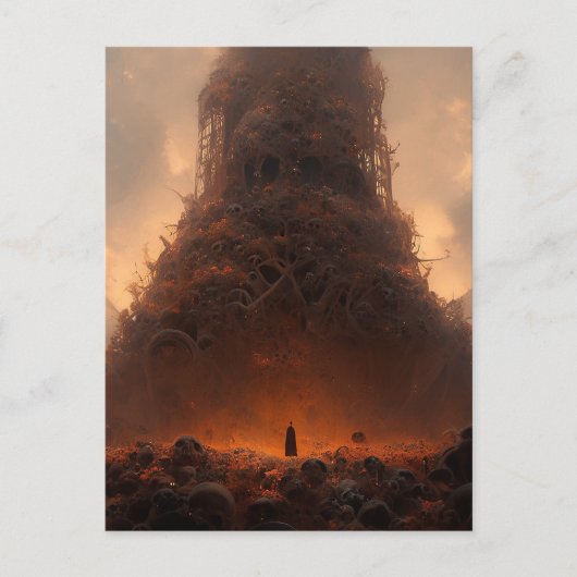 Toren gemaakt van Botten Dark Fantasy Art Briefkaart (Voorkant)