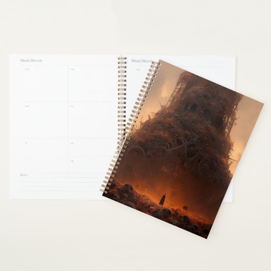 Toren gemaakt van Botten Dark Fantasy Art Planner (Display)