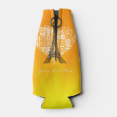 Toren & Inscripties Parijs in Hart Flesjeskoeler (Achterkant)