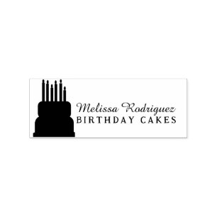 Toren Laag Cake Bakker Verjaardag Script Logo Rubberstempel