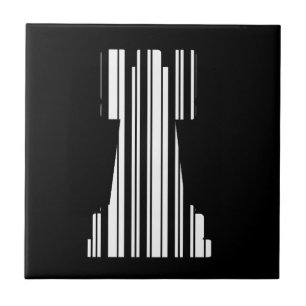 TOREN SCHAAKSTUK BAR CODE Game Barcode Patroon Tegeltje