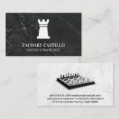 Toren Schaakstuk | Marmer Visitekaartje (Voorkant / Achterkant)