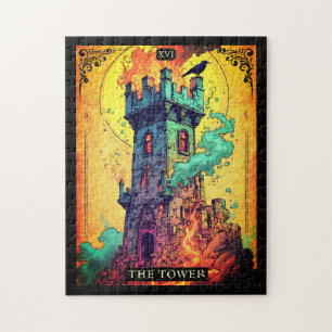 Toren Tarotkaart Illustratie, De Toren Legpuzzel