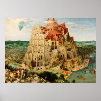 Toren van Babel door Pieter Bruegel de Oude Poster