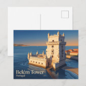 Toren van Belém Portugal Briefkaart (Voorkant / Achterkant)