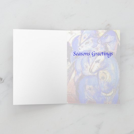 Toren van blauwe paarden door Franz Marc Feestdagen Kaart (Binnen)