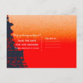 Toren van Eiffel in Parijs Oranje Zonsondergang Sa Aankondigingskaart (Achterkant)