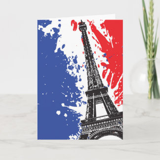 Toren | van Eiffel Parijs, Frankrijk | Vlag Grunge Kaart