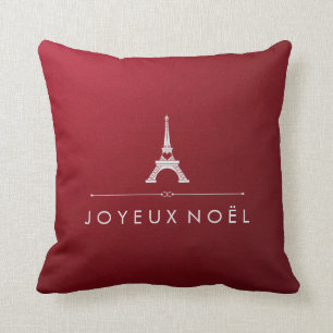 Toren van Eiffel van Kerstmis van Noel van Joyeux Kussen