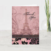 Toren | van Fleur DE Parijs Eiffel roze dankt u Bedankkaart (Voorkant)