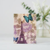 toren van Parijs Eiffel van de vlinder van het Briefkaart (Staand voorkant)