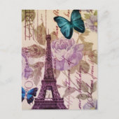 toren van Parijs Eiffel van de vlinder van het Briefkaart (Voorkant)