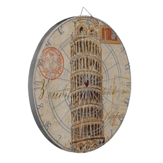  toren van Pisa Dartbord (Voorkant Links)