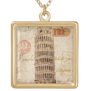  toren van Pisa Goud Vergulden Ketting