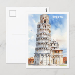 Toren van Pisa Italië Beroemde Reisplaats Briefkaart