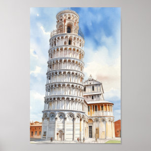 Toren van Pisa Italië Beroemde Reisplaats Poster