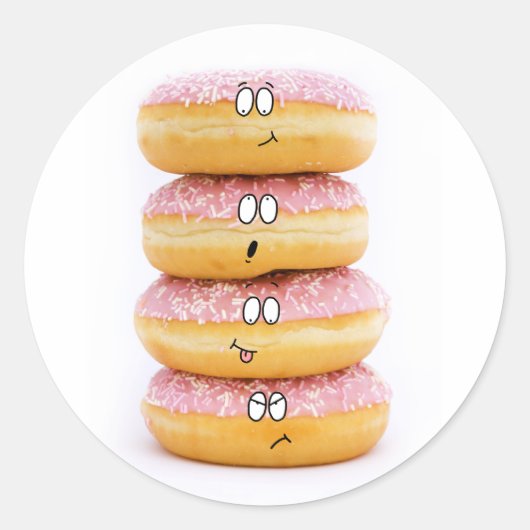 Toren van roze donut karakters sticker (Voorkant)