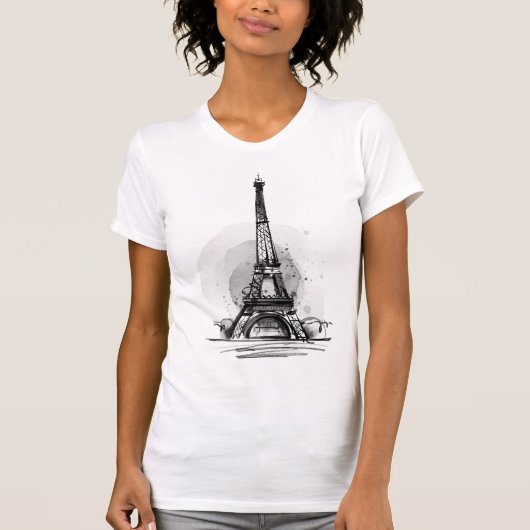 Toren voor eiffeltoren in Parijs T-shirt (Voorkant)