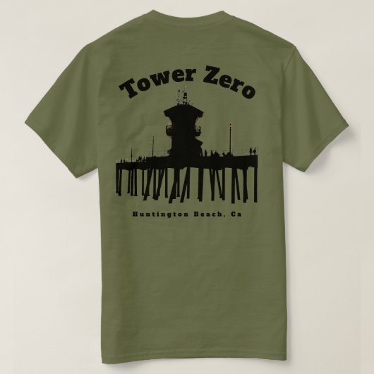 Toren Zero Silhouette (Mannen) T-shirt (Design achterkant)