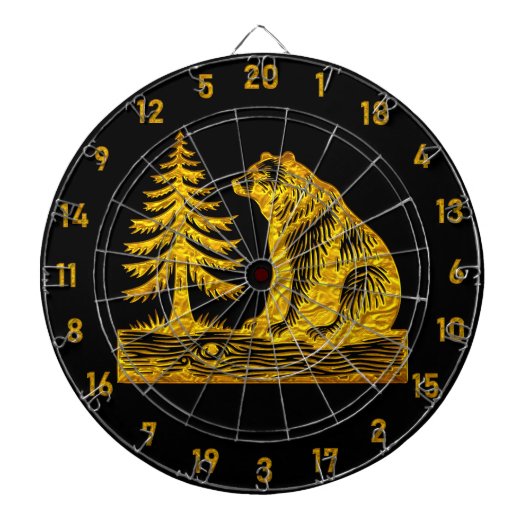 Torenhoge bomen en Beer ontwerp Dartbord (Voorkant)