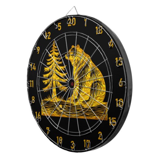 Torenhoge bomen en Beer ontwerp Dartbord (Voorkant Rechts)