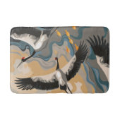 torenhoge hijskranen boven de rivier badmat (Voorkant)