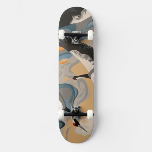 torenhoge hijskranen boven de rivier persoonlijk skateboard (Voorkant)