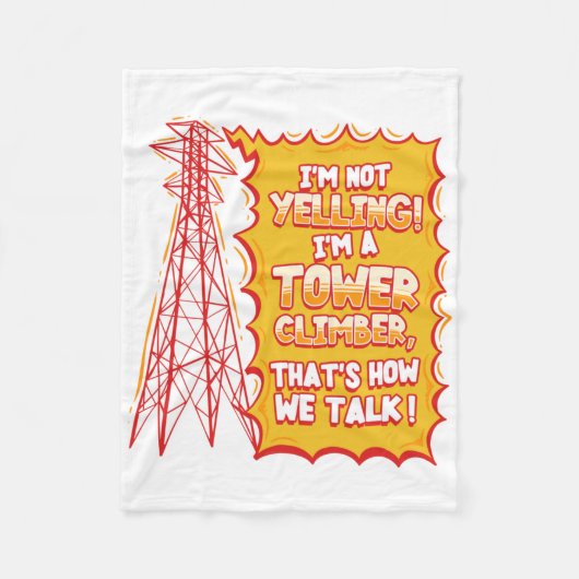 Torenklimmer Industriële klimmer sticker Fleece Deken (Voorkant)