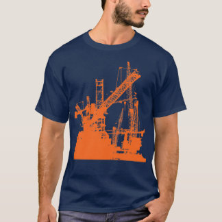 Torenkraan Operator Bouwvakker Skyline T-shirt