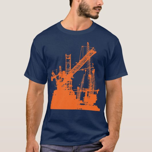 Torenkraan Operator Bouwvakker Skyline T-shirt (Voorkant)
