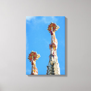 Torens van La Sagrada Familia in Barcelona, Spanje Canvas Afdruk