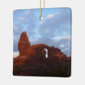 Torenspitsboog bij zonsopgang in Arches National P Keramisch Ornament (Links)