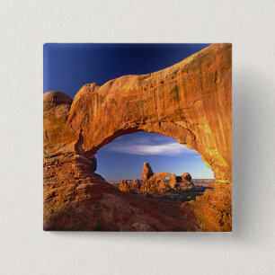 Torentje-boog, Arches National Park, Utah, USA Vierkante Button 5,1 Cm