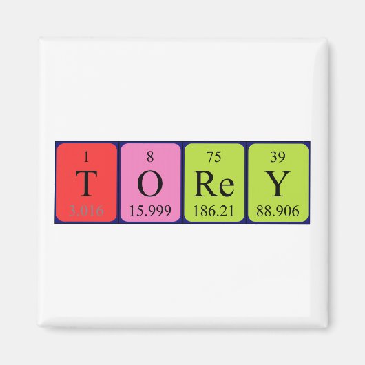 Torey periodieke table name magnet (Voorkant)
