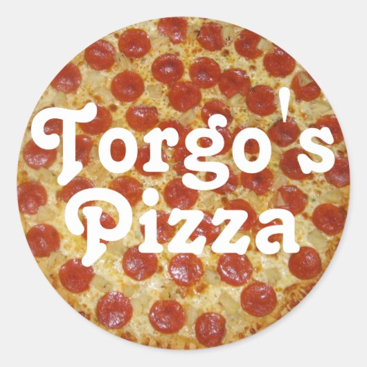 Torgo's Pizza Ronde Sticker (Voorkant)