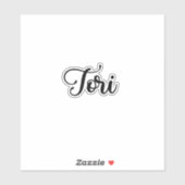 Tori Naam - Handgeschreven kalligrafie Sticker (Vel)