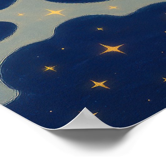 Torii Gate met Zon en Maan Fantasy Japans Poster (Hoek)