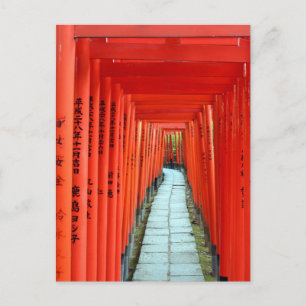 Torii Gates of Nezu Shrine: Tokyo Briefkaart
