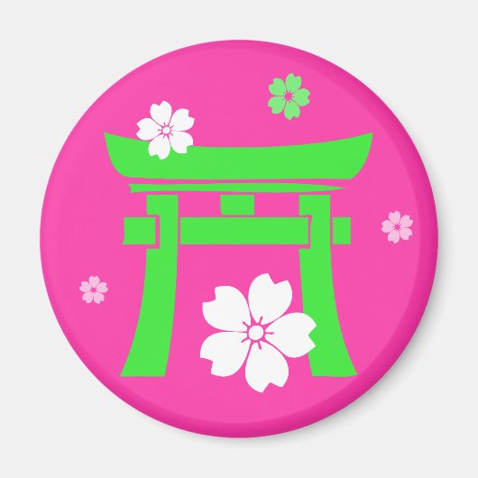 Torii (groen & roze) magneet (Voorkant)