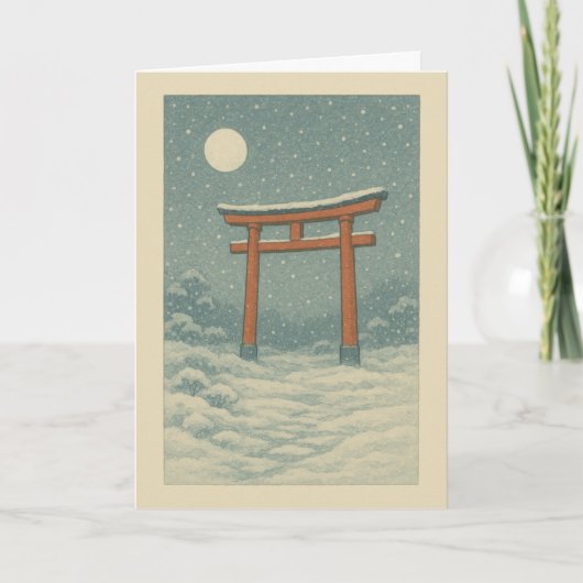 Torii in Snow Christmas Card Feestdagen Kaart (Voorkant)