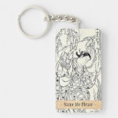 Torii Kiyomasu danst schoonheid japanese inkt Sleutelhanger (Voorkant)