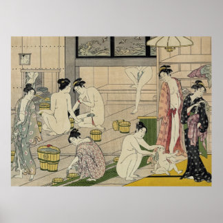 Torii Kiyonaga-badhuisvrouwen Poster
