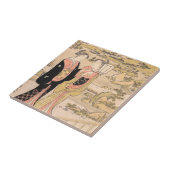 Torii Kiyonaga Twee Vrouwen in een japanse tuin Tegeltje (Zijkant)