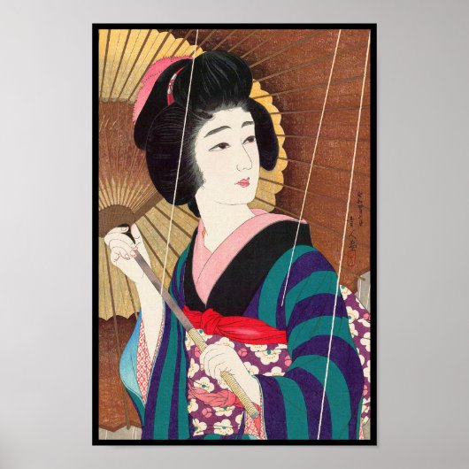 Torii Kotondo Twelve Aspects of Women, Rain Poster (Voorkant)
