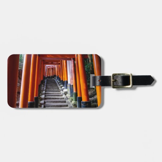 Torii op de Inari Shrine, Kyoto Bagagelabel (Voorkant horizontaal)