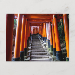 Torii op de Inari Shrine, Kyoto - Briefkaart