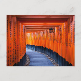 Torii Pad van Fushimi Inari-Taisha heiligdom Briefkaart