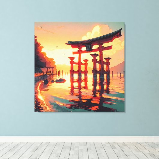 Torii van het opkomende licht canvas afdruk (Insitu (Houten vloer))