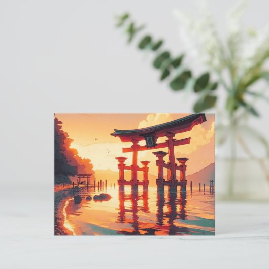 Torii van het opkomende licht feestdagenkaart (Staand voorkant)